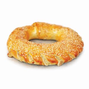 Κουλούρι με Ζαμπόν - Γκούντα, Συσκευασία: 30τμχ 220g, ΣΥΣΤΑΤΙΚΑ: Xοιρινή ωμοπλάτη, γκούντα, κρέμα μπεσαμελ, σουσάμι.