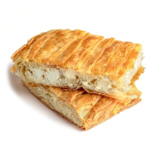 Τυρόπιτα Ταψιού με Ελαιόλαδο, Συσκευασία: 6 τμχ 1,9g, ΣΥΣΤΑΤΙΚΑ: Τυρί φέτα, τυρί μυζήθρα, σιμιγδάλι, μπεσαμέλ κρέμα.