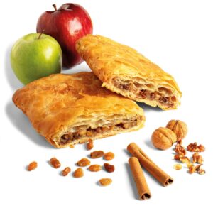 Πίτα Αέρος με μήλο και κανέλα, Συσκευασία:25τμχ 500g, ΣΥΣΤΑΤΙΚΑ: Mήλο, σταφίδα, κανέλλα, καρυδόψιχα.