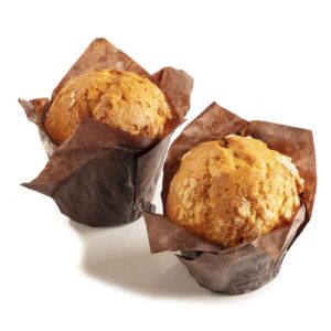 Muffin Βανίλια, Συσκευασία: 35τμχ 100g, ΣΥΣΤΑΤΙΚΑ: Αλεύρι σίτου, ζάχαρη, γάλα, αυγά, μη υγράζουσα ζάχαρη διακόσμησης.